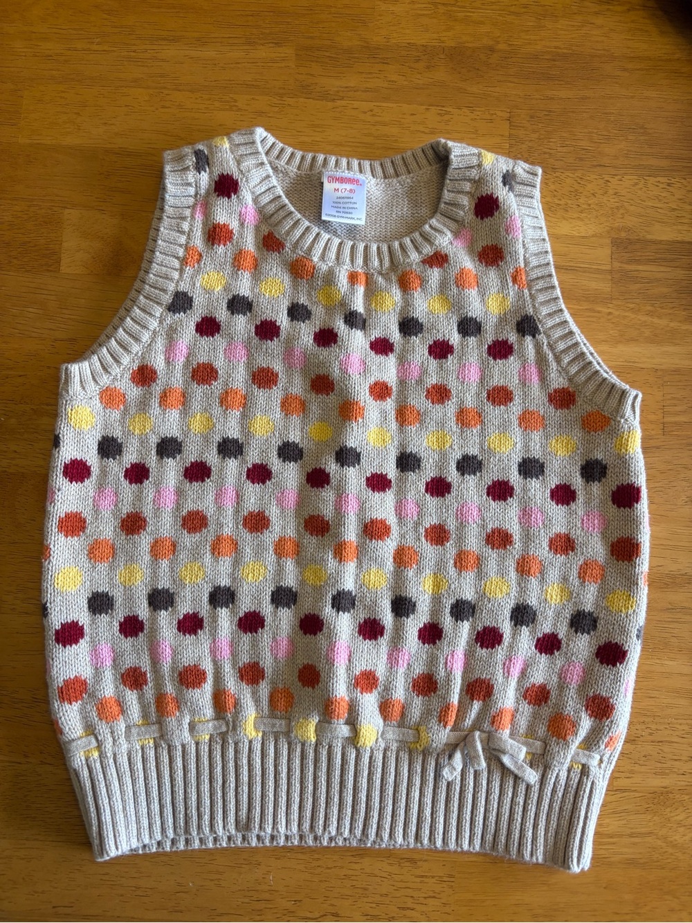 Girls Polka Dot Sweater Vest